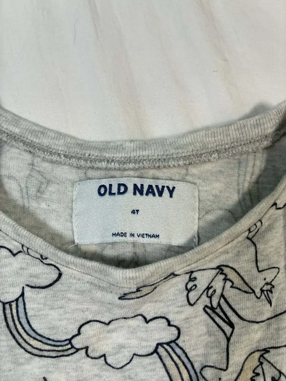 Old Navy Girls Long Sleeve Unicorn and Rainbow Print Tulle Dress Size 4T